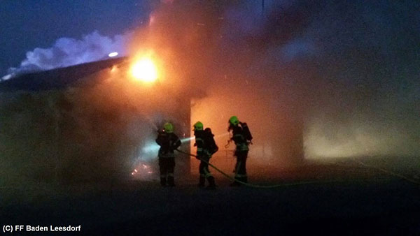 20150822 Geschaeftsbrand Baden Haidhofsiedlung  Foto: © FF Baden-Leesdorf