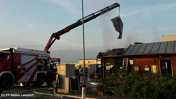 20150822 Geschaeftsbrand Baden Haidhofsiedlung  Foto: © FF Baden-Leesdorf