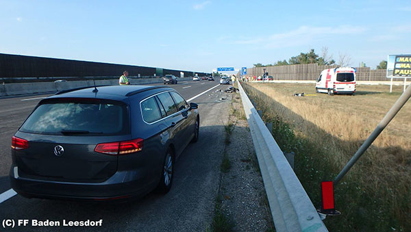 20150806_VU A2 Baden-Traiskirchen  Foto: © FF Baden-Leesdorf