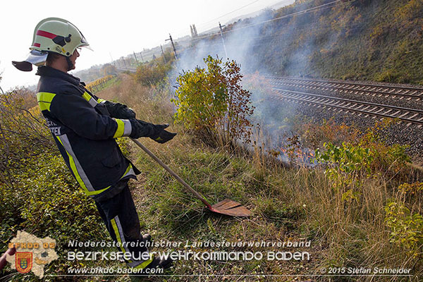 20151028 Bahndammbrand Pfaffstaetten ausgeloest durch Kraehe Foto: © Stefan Schneider 20151028 Bahndammbrand Pfaffstaetten ausgeloest durch Kraehe Foto: © Stefan Schneider