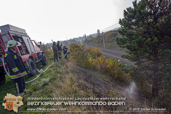 20151028 Bahndammbrand Pfaffstaetten ausgeloest durch Kraehe Foto: © Stefan Schneider 20151028 Bahndammbrand Pfaffstaetten ausgeloest durch Kraehe Foto: © Stefan Schneider