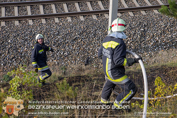 20151028 Bahndammbrand Pfaffstaetten ausgeloest durch Kraehe Foto: © Stefan Schneider 20151028 Bahndammbrand Pfaffstaetten ausgeloest durch Kraehe Foto: © Stefan Schneider