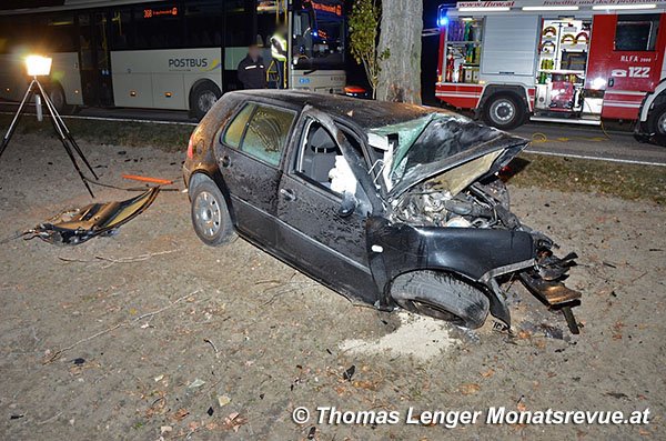 20151124_Verkehrsunfall auf der L4043 bei Unterwaltersdorf  Foto: © Thomas Lenger