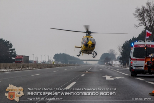 20160123 Verkehrsunfall mit Menschenrettung auf der A2 Rfb Süd bei Leobersdorf  Foto: © Daniel Wirth 
