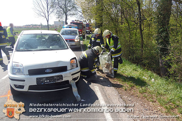20160411 Verkehrsunfall L154 Guenselsdorf   Foto: © Christopher Neumayer FF Guenselsdorf