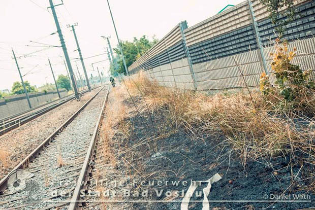 20160625 Flurbrände auf der Südbahnstrecke durch defekte Bremse eines Güterzuges  Foto: ©  Daniel Wirth