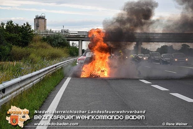 20160703 Fahrzeugbrand A3 Ebreichsdorf-Pottendorf RFB Bgld.  Foto: © ASB ÖA Rene Weiner