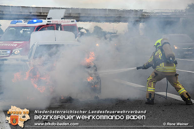 20160703 Fahrzeugbrand A3 Ebreichsdorf-Pottendorf RFB Bgld.  Foto: © ASB ÖA Rene Weiner
