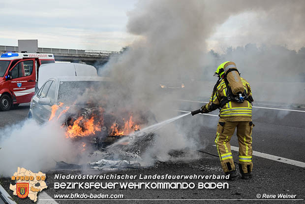 20160703 Fahrzeugbrand A3 Ebreichsdorf-Pottendorf RFB Bgld.  Foto: © ASB ÖA Rene Weiner