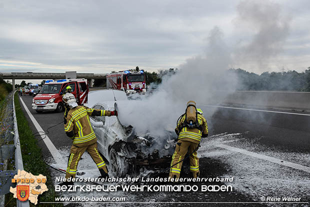 20160703 Fahrzeugbrand A3 Ebreichsdorf-Pottendorf RFB Bgld.  Foto: © ASB ÖA Rene Weiner