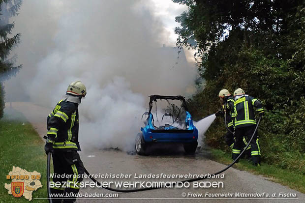 20160714 Brand eines Moped-Autos in Mitterndorf a.d.Fischa  Foto: © Josef Troll