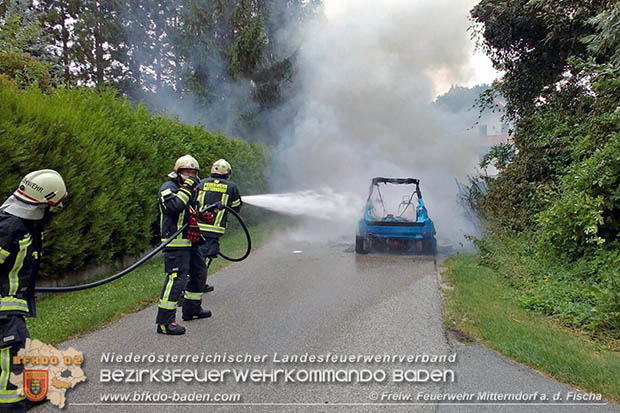 20160714 Brand eines Moped-Autos in Mitterndorf a.d.Fischa  Foto: © Josef Troll