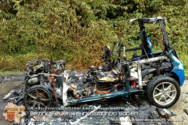 20160714 Brand eines Moped-Autos in Mitterndorf a.d.Fischa  Foto: © Josef Troll