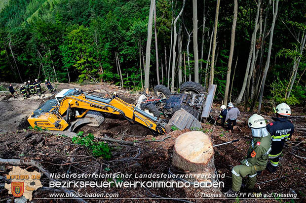 20160715 Bergung der verunglückten Arbeitsmaschine nach schweren Forstunfall  Foto:© Thomas Tisch