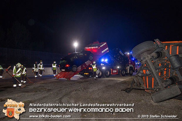 20160908 LKW Unfall A2 Traiskirchen-Guntramsdorf  Foto: © Stefan Schneider