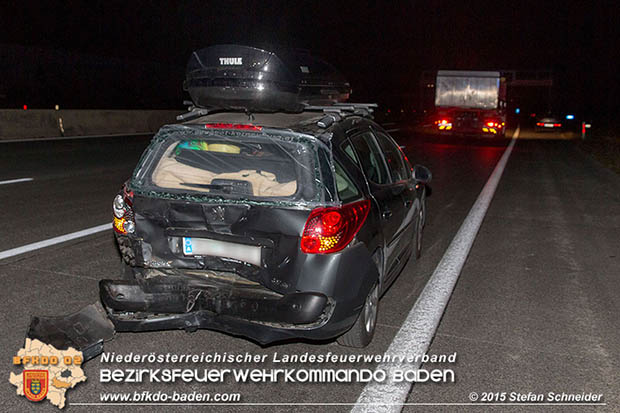 20160908 LKW Unfall A2 Traiskirchen-Guntramsdorf  Foto: © Stefan Schneider