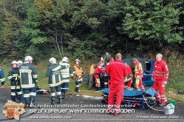 20161007 Schwerer Verkehrsunfall A21 Hochstraß-Knoten Steinhäusl  Foto: © FF Alland
