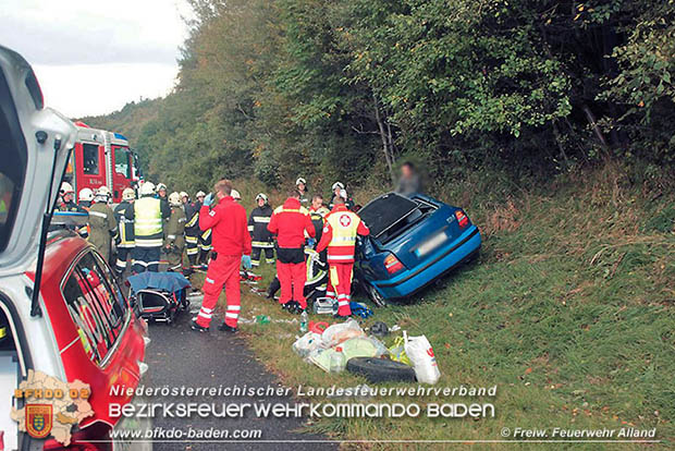 20161007 Schwerer Verkehrsunfall A21 Hochstraß-Knoten Steinhäusl  Foto: © FF Alland