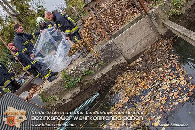 20161102 Ölfilm auf dem Gewässer des Wr.Neustädter Kanals in Kottingbrunn Foto: © Stefan Schneider 20161102 Ölfilm auf dem Gewässer des Wr.Neustädter Kanals in Kottingbrunn Foto: © Stefan Schneider