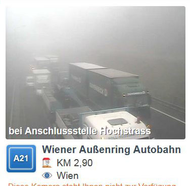 20161118 Verkehrsunfall auf der A21 bei Hochstrass forderte Autobahn-Sperre  Foto: © ASFiNAG Webcam
