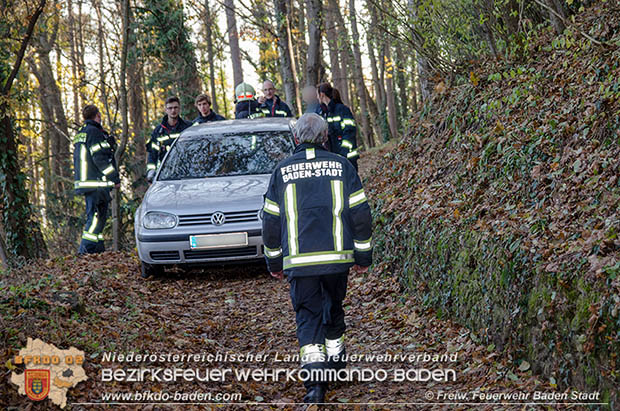 20161121 Pkw Bergung aus dem Waldgebiet Kurpark Baden Bereich Anna Höhe Foto: © FF Baden-Stadt 20161121 Pkw Bergung aus dem Waldgebiet Kurpark Baden Bereich Anna Höhe Foto: © FF Baden-Stadt
