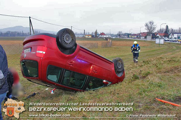 20161218 Verkehrsunfall am Badenerspitz in Traiskirchen-Möllersdorf  Foto: © FF Möllersdorf