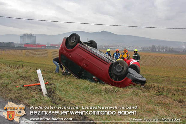20161218 Verkehrsunfall am Badenerspitz in Traiskirchen-Möllersdorf  Foto: © FF Möllersdorf