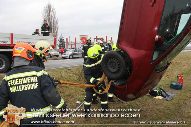 20161218 Verkehrsunfall am Badenerspitz in Traiskirchen-Möllersdorf  Foto: © FF Möllersdorf