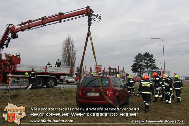 20161218 Verkehrsunfall am Badenerspitz in Traiskirchen-Möllersdorf  Foto: © FF Möllersdorf