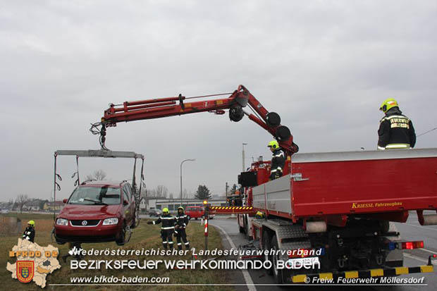 20161218 Verkehrsunfall am Badenerspitz in Traiskirchen-Möllersdorf  Foto: © FF Möllersdorf