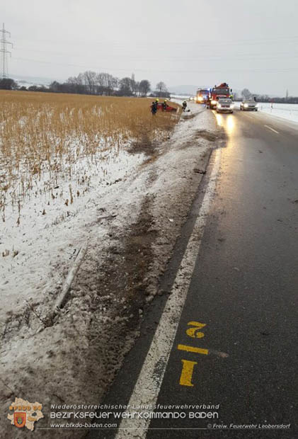 20170109 Fahrzeugüberschlag auf der L4040 Richtung Sollenau  Foto: © Werner Heiden