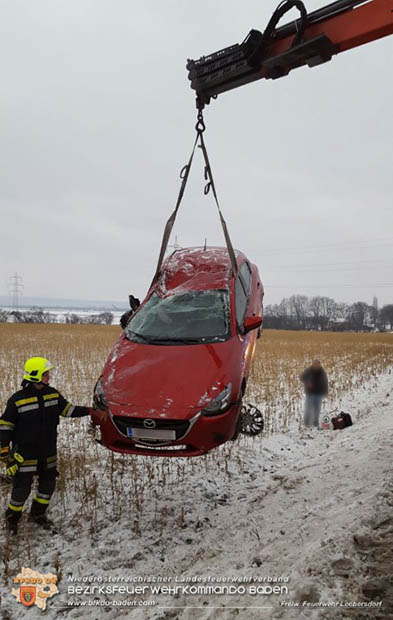 20170109 Fahrzeugüberschlag auf der L4040 Richtung Sollenau  Foto: © Werner Heiden