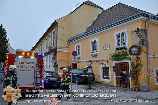 20170113 Strumschaden bei Gasthaus in Baden  Foto: © Freiwillige Feuerwehr Baden-Stadt  www.ffbs.at