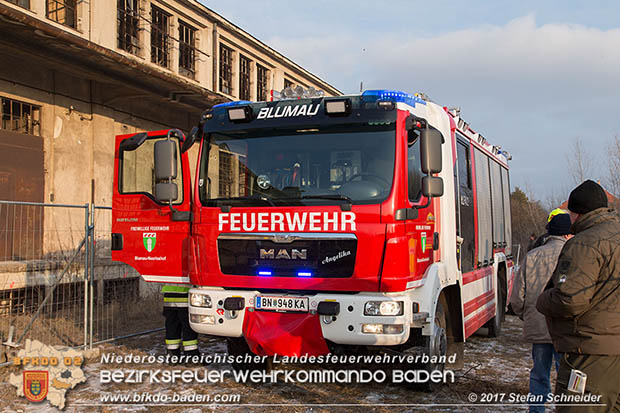 20170118 Sprengungen an einem alten Gebäude in Blumau zwecks Forschungsprojekt des AIT-AUSTRIAN INSTITUTE OF TECHNOLOGY Foto: © Stefan Schneider BFK Baden 20170118 Sprengungen an einem alten Gebäude in Blumau zwecks Forschungsprojekt des AIT-AUSTRIAN INSTITUTE OF TECHNOLOGY Foto: © Stefan Schneider BFK Baden