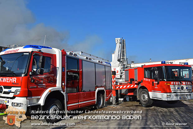 20170122 Großbrand bei Logistik Unternehmen in Wimpassing a.d.Leitha Bgld.  Foto: © ASB Rene Weiner AFK Ebreichsdorf