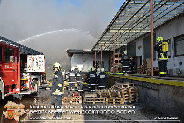 20170122 Großbrand bei Logistik Unternehmen in Wimpassing a.d.Leitha Bgld.  Foto: © ASB Rene Weiner AFK Ebreichsdorf