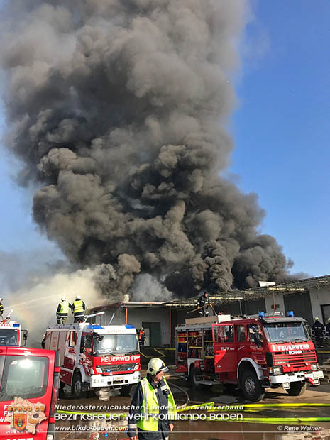 20170122 Großbrand bei Logistik Unternehmen in Wimpassing a.d.Leitha Bgld.  Foto: © ASB Rene Weiner AFK Ebreichsdorf