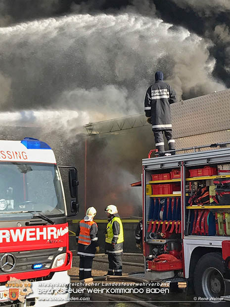 20170122 Großbrand bei Logistik Unternehmen in Wimpassing a.d.Leitha Bgld.  Foto: © ASB Rene Weiner AFK Ebreichsdorf