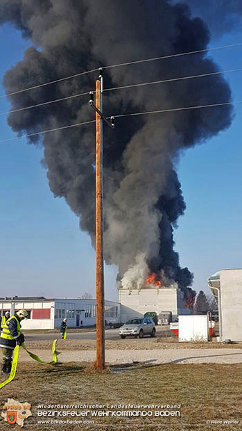 20170122 Großbrand bei Logistik Unternehmen in Wimpassing a.d.Leitha Bgld.  Foto: © ASB Rene Weiner AFK Ebreichsdorf