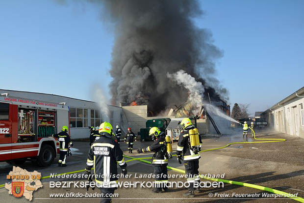 20170122 Großbrand bei Logistik Unternehmen in Wimpassing a.d.Leitha Bgld. Foto: © FF Wampersdorf / Christian Blüml 20170122 Großbrand bei Logistik Unternehmen in Wimpassing a.d.Leitha Bgld. Foto: © FF Wampersdorf / Christian Blüml