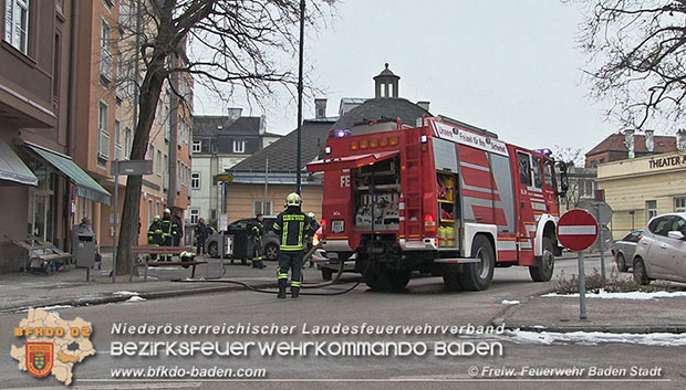 20170128 Müllbehälterbrand in Baden  Foto: © Freiwillige Feuerwehr Baden-Stadt/Stefan Schneider