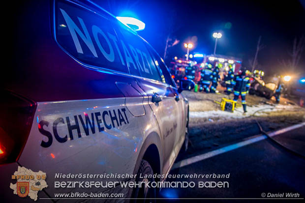 20170129 Folgenschwerer Verkehrsunfall mit zwei Toten auf der Landestrasse 4040 Leobersdorf-Sollenau  Foto: © Daniel Wirth