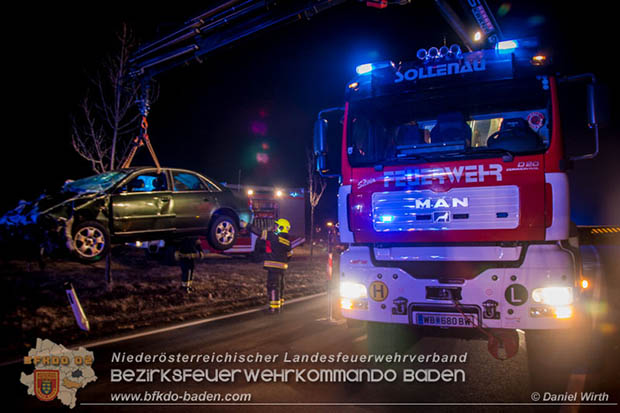 20170129 Folgenschwerer Verkehrsunfall mit zwei Toten auf der Landestrasse 4040 Leobersdorf-Sollenau  Foto: © Daniel Wirth