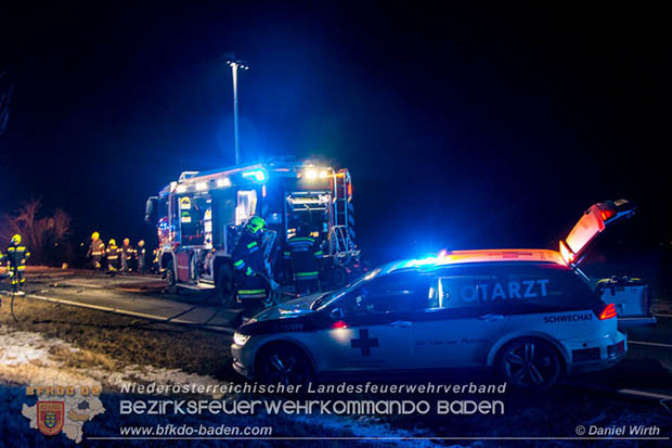 20170129 Folgenschwerer Verkehrsunfall mit zwei Toten auf der Landestrasse 4040 Leobersdorf-Sollenau  Foto: © Daniel Wirth