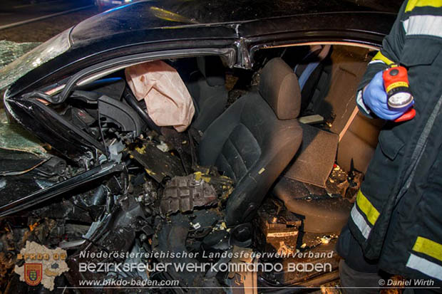 20170129 Folgenschwerer Verkehrsunfall mit zwei Toten auf der Landestrasse 4040 Leobersdorf-Sollenau  Foto: © Daniel Wirth