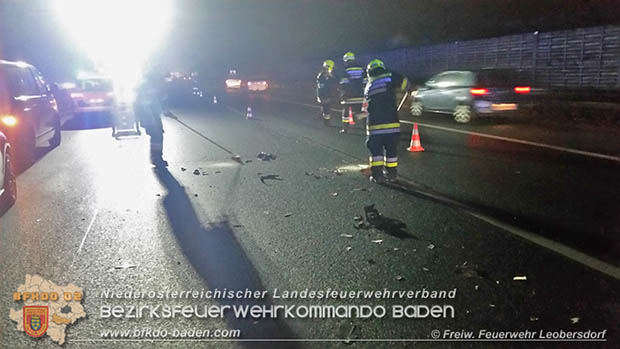 20170130 Massenunfall auf der A2 bei Kottingbrunn RFb Wien  Foto: © Freiwillige Feuerwehr Leobersdorf