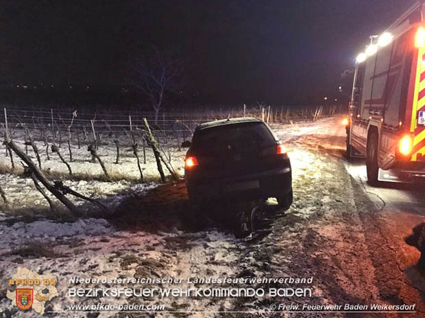 20170131 Verkehrsunfall Weinbergstrasse Baden-Sooss Noe Bezirk Baden Foto: © Gerhard Filip FF Baden Weikersdorf 20170131 Verkehrsunfall Weinbergstrasse Baden-Sooss Noe Bezirk Baden Foto: © Gerhard Filip FF Baden Weikersdorf