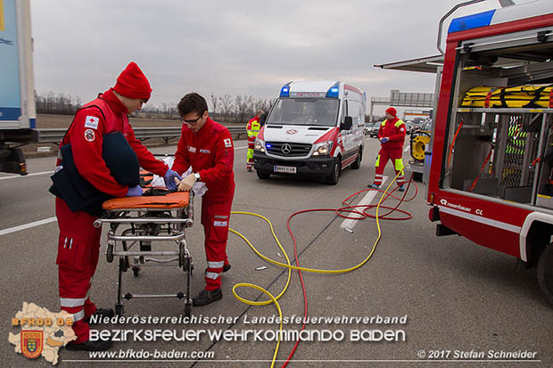 20170210 Massenunfall auf der A2 Südautobahn RFb Wien Foto: © Stefan Schneider BFK Baden
