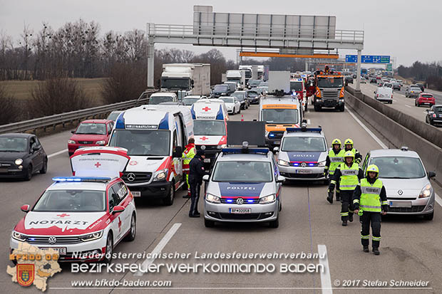 20170210 Massenunfall auf der A2 Südautobahn RFb Wien Foto: © Stefan Schneider BFK Baden
