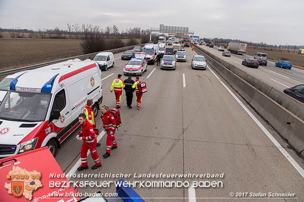 20170210 Massenunfall auf der A2 Südautobahn RFb Wien Foto: © Stefan Schneider BFK Baden